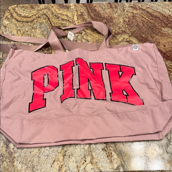 PINK Victoria's Secret Tote Bag - Light Pink and Red - Picture 1 of 5